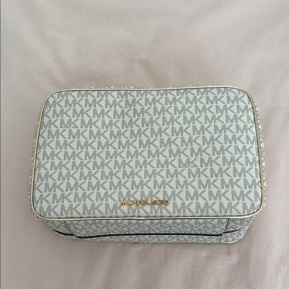 Michael Kors White Monogram Cosmetic Bag - Picture 2 of 5